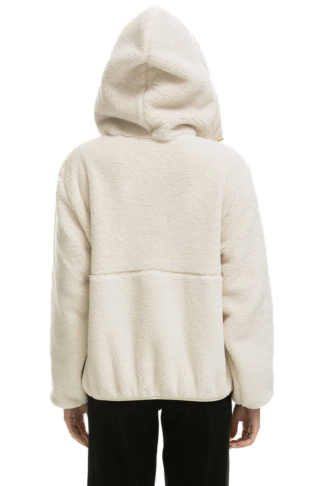 TEDDY APRES  HOODED HALF ZIP JACKET - VINTAGE WHITE