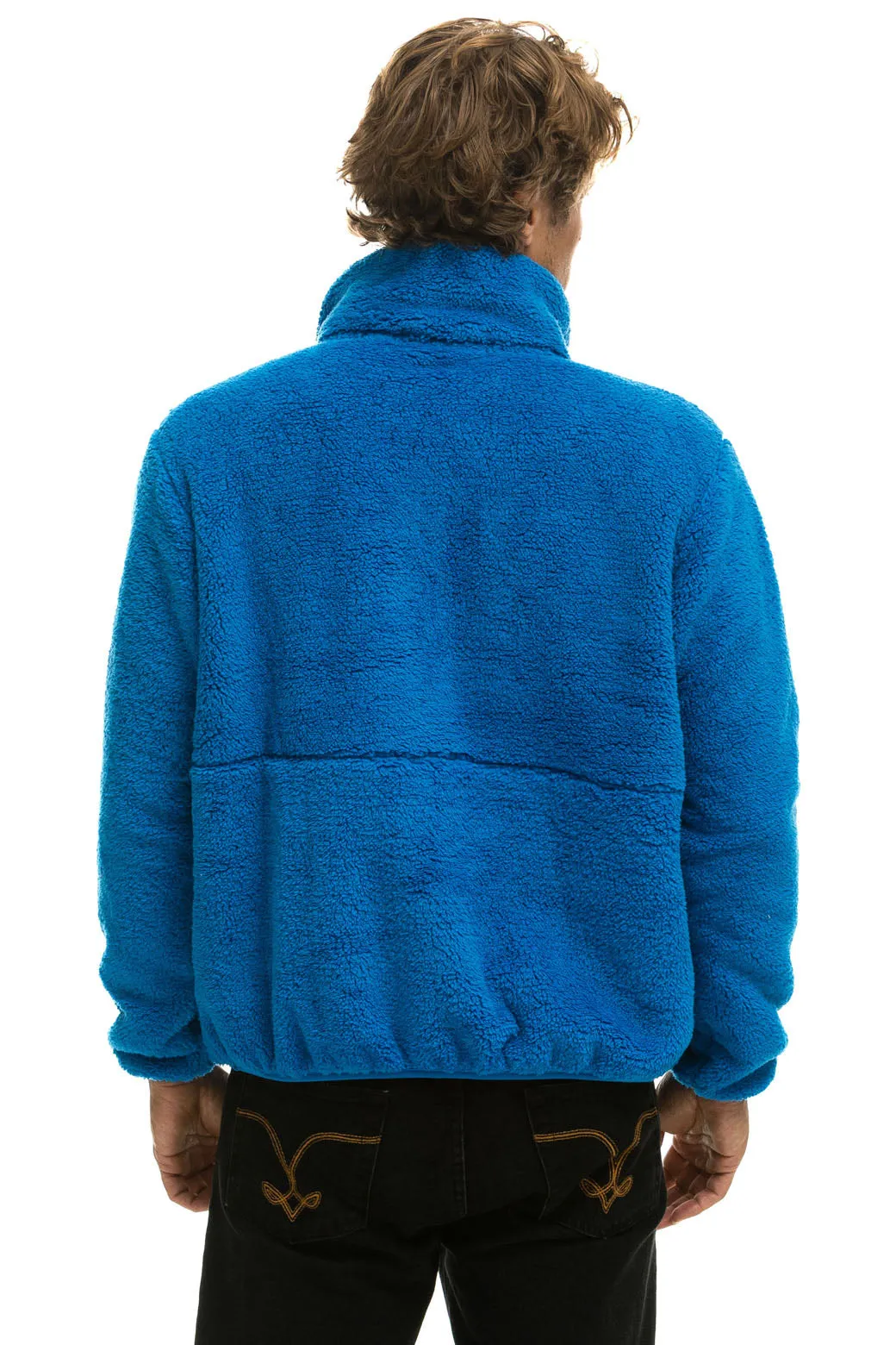 TEDDY UNISEX HALF ZIP JACKET - BLUE CINA