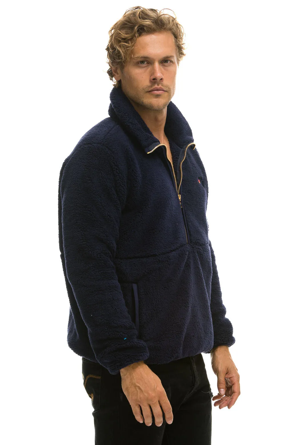 TEDDY UNISEX HALF ZIP JACKET - NAVY