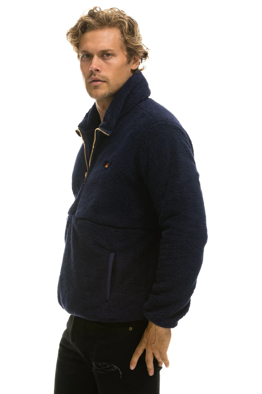 TEDDY UNISEX HALF ZIP JACKET - NAVY