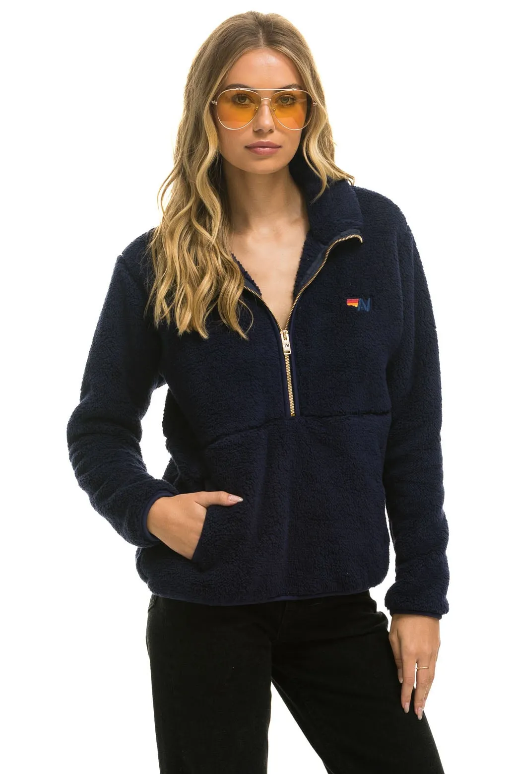 TEDDY UNISEX HALF ZIP JACKET - NAVY