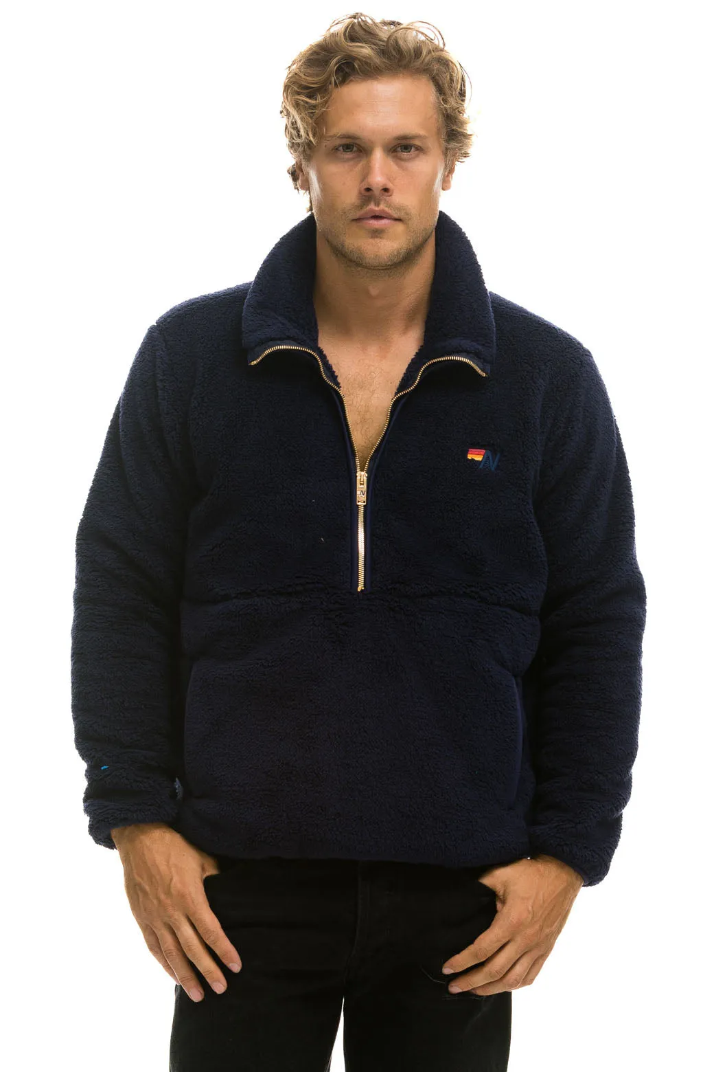 TEDDY UNISEX HALF ZIP JACKET - NAVY