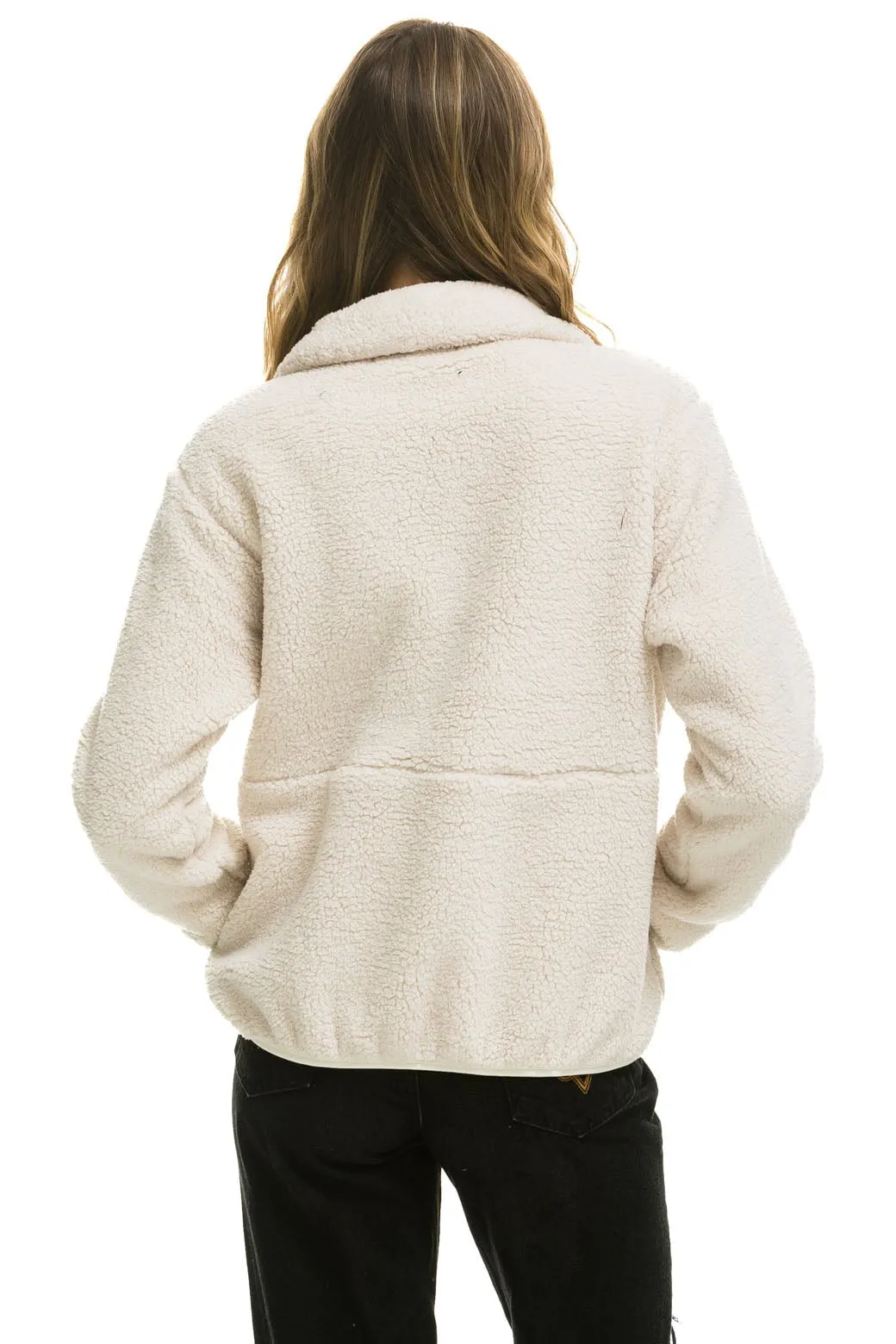 TEDDY UNISEX HALF ZIP JACKET - VINTAGE WHITE