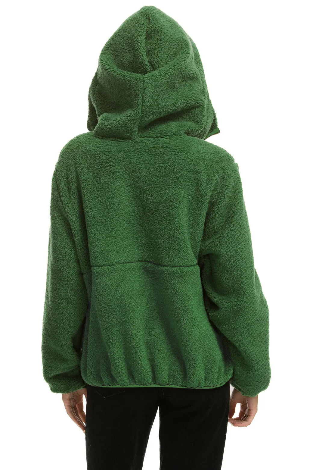 TEDDY UNISEX HOODED HALF ZIP JACKET - GARDEN GREEN