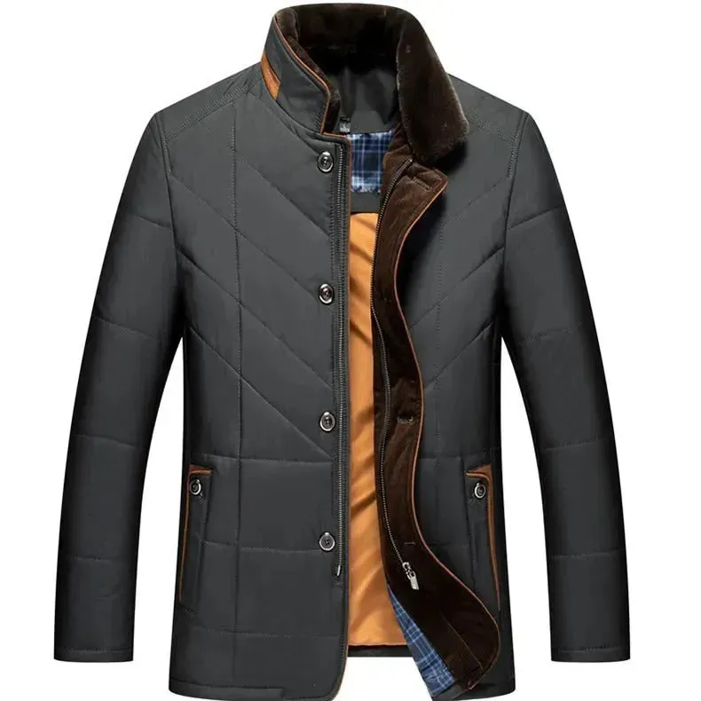 Thick  warm Quilted Padded Cotton Winter Jacket for Men