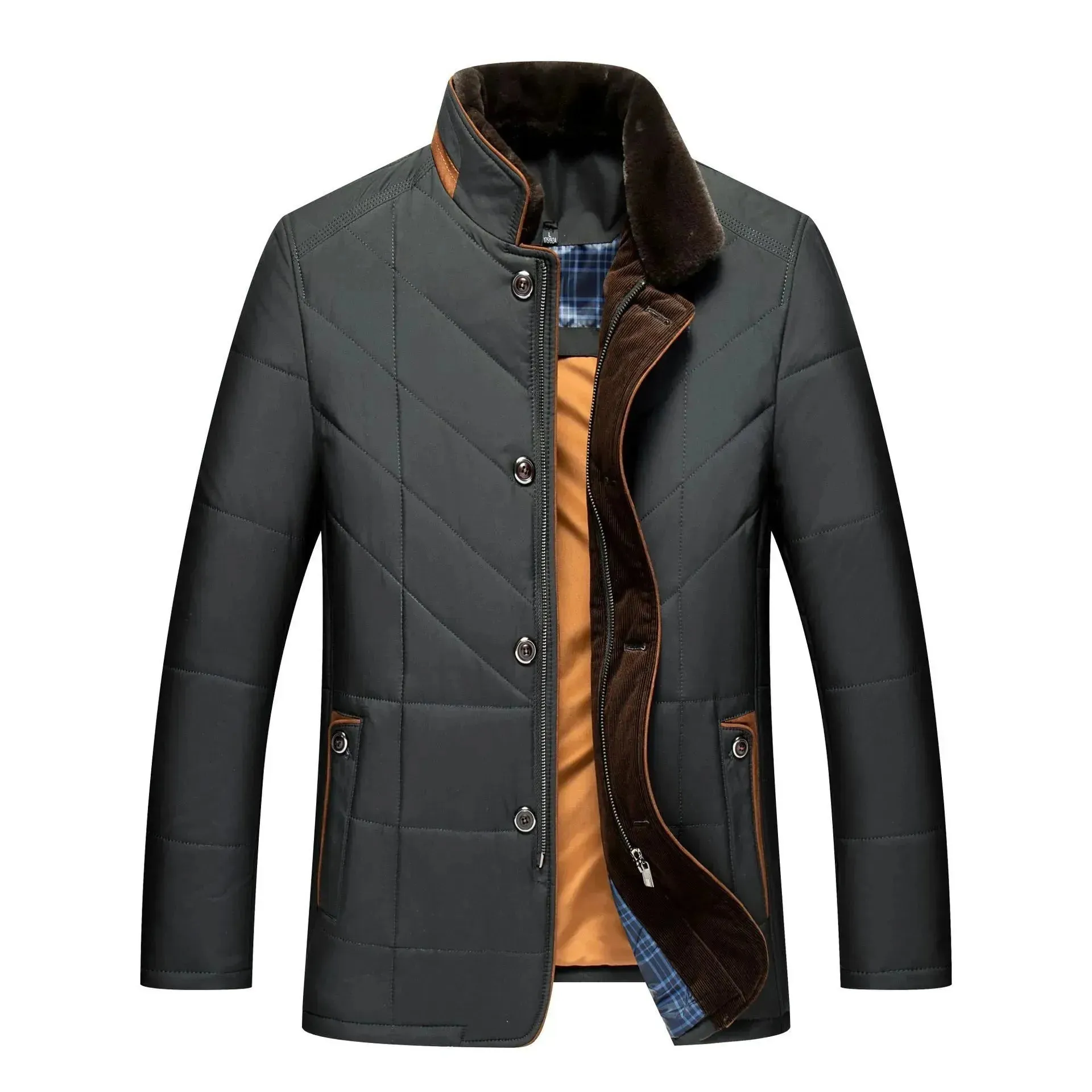 Thick  warm Quilted Padded Cotton Winter Jacket for Men