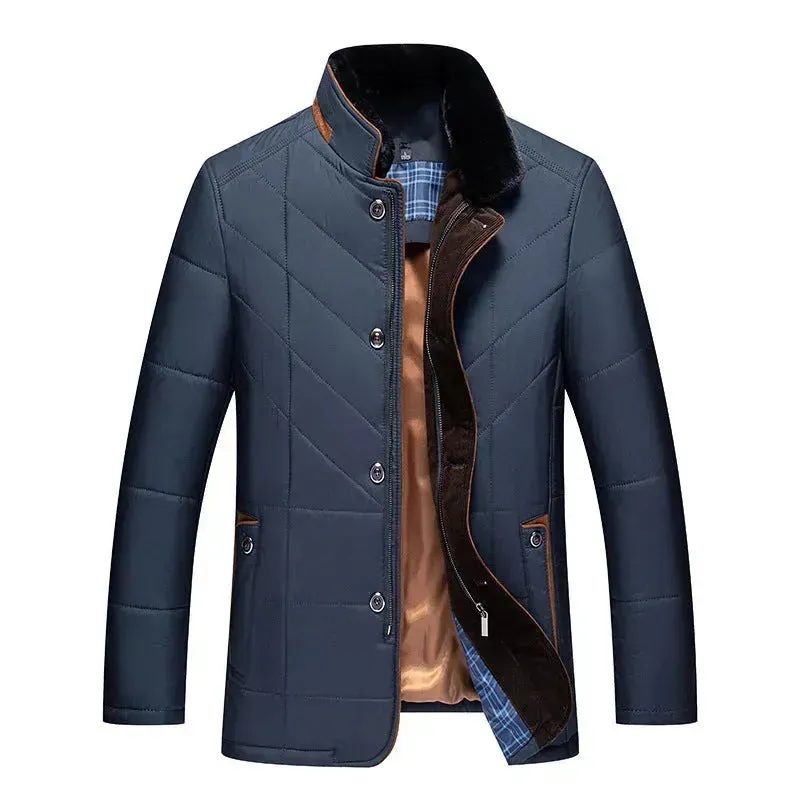 Thick  warm Quilted Padded Cotton Winter Jacket for Men