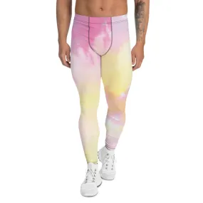 Tie Dye Colorful Men's Leggings, Unicorn Pastel Soft Colors Sexy Meggings-Made in USA/EU