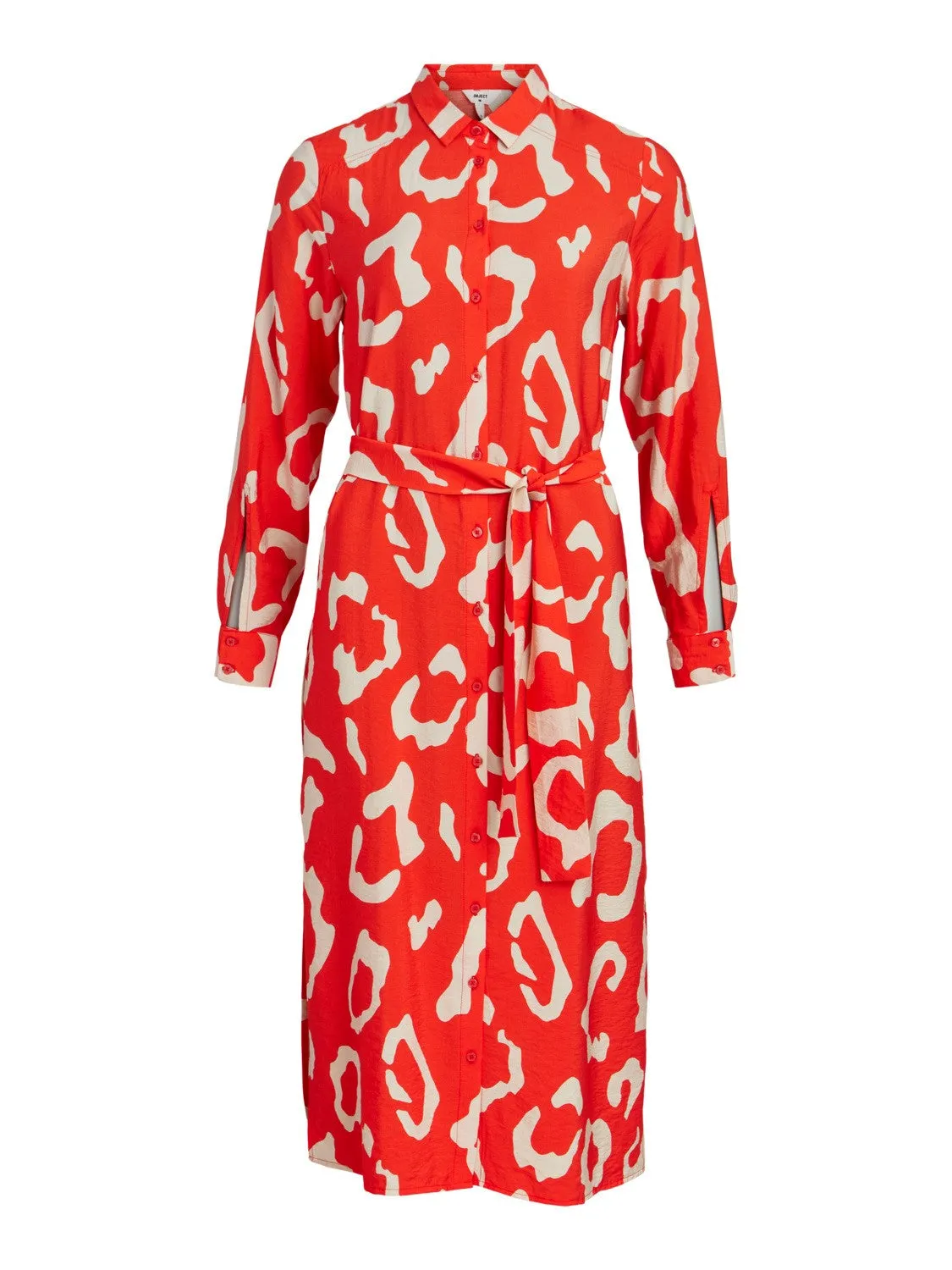 Tilly Shirt Dress (Hot Coral White)