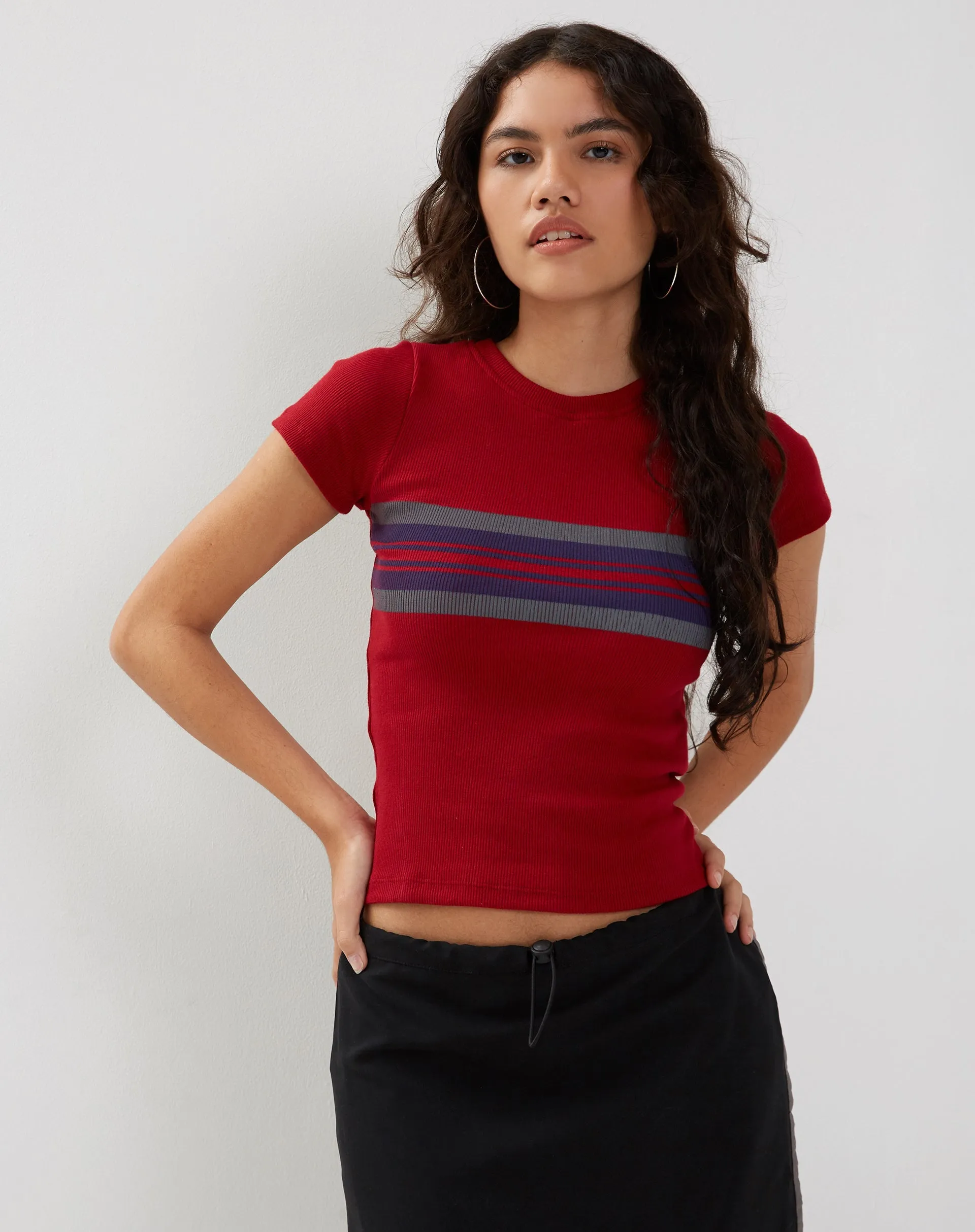 Tiona Top in Adrenalin Red Stripe