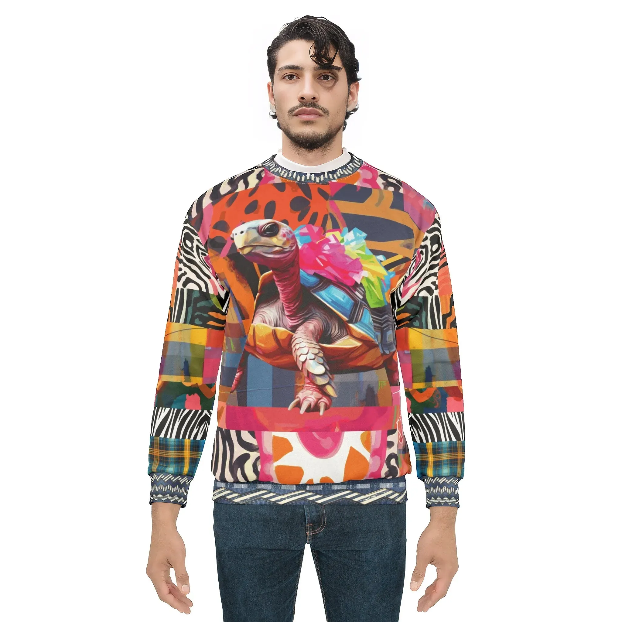 Tiptoe Through the Tulips Turtle Art Unisex Sweatshirt (Gold Label)