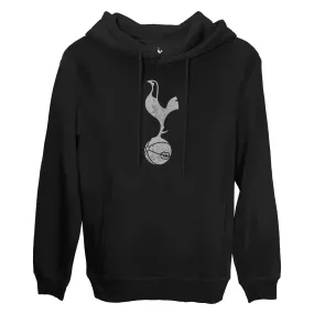 Tottenham Hotspur Mono Badge Fleece Pullover Hoodie - Black