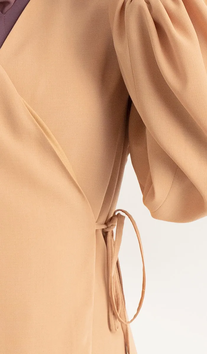 Ula Light Long Comfy Wrap Jacket - Caramel - Final Sale