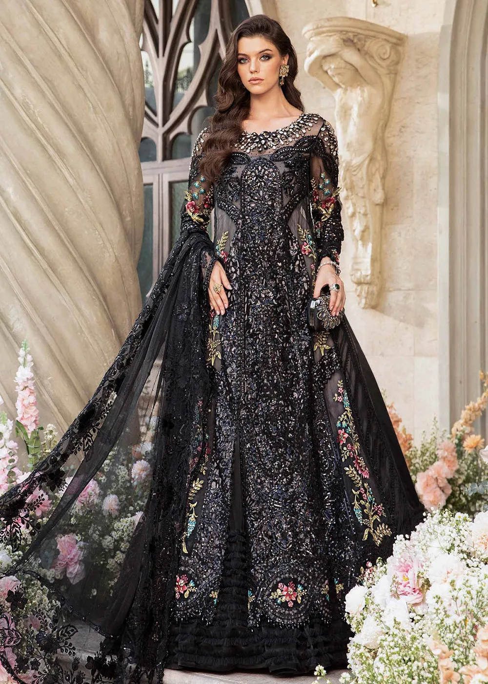 Unstitched Mbroidered Wedding Formals 2024 by Maria B | BD-2802