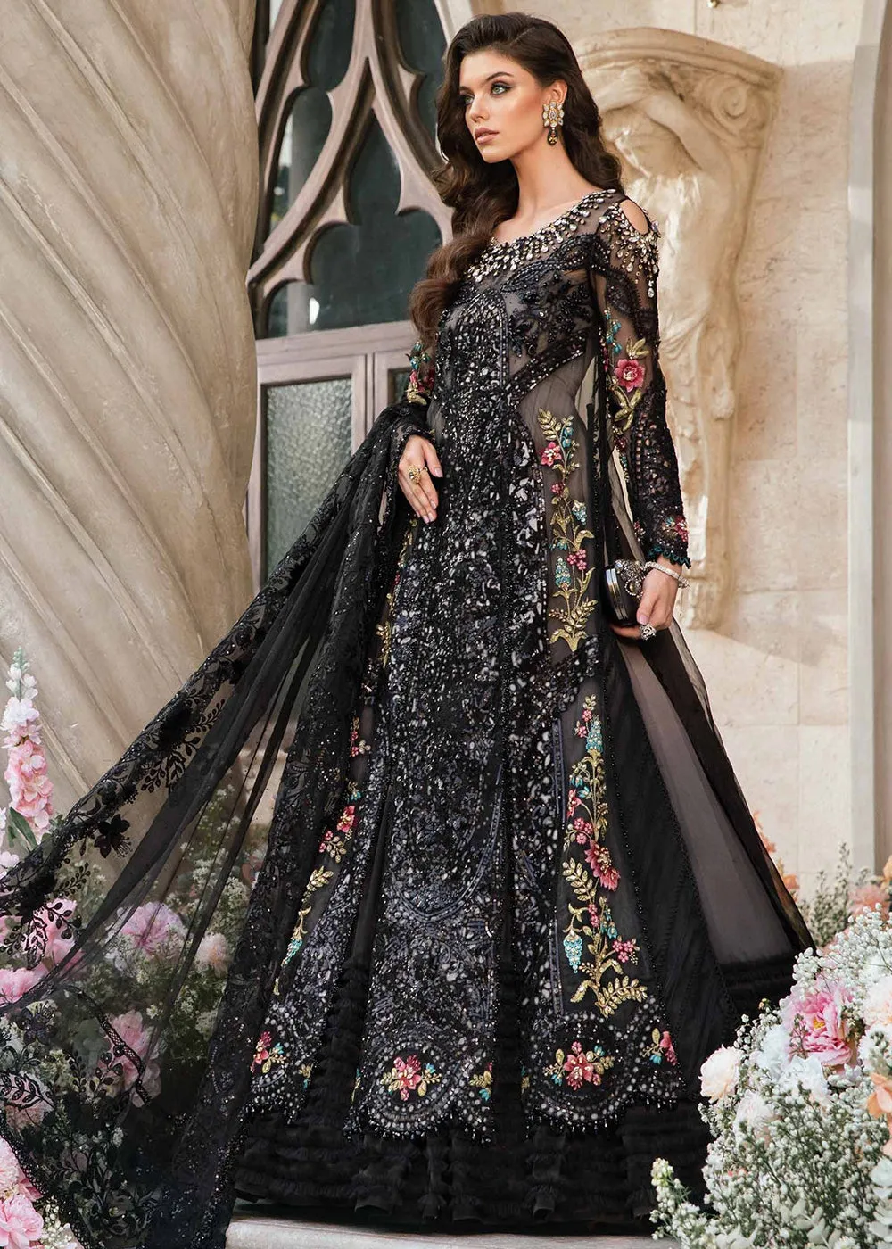 Unstitched Mbroidered Wedding Formals 2024 by Maria B | BD-2802