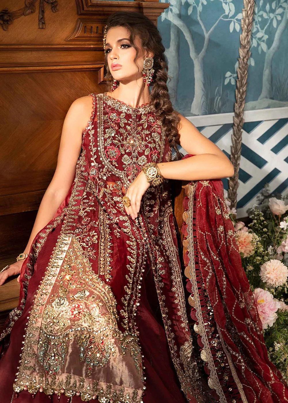 Unstitched Mbroidered Wedding Formals 2024 by Maria B | BD-2807