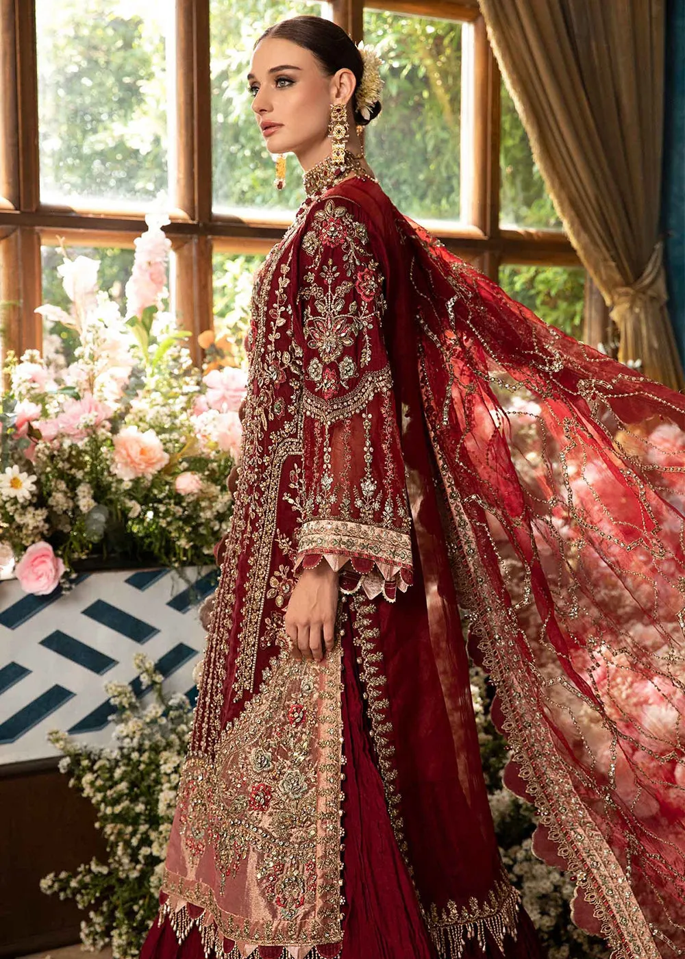 Unstitched Mbroidered Wedding Formals 2024 by Maria B | BD-2807