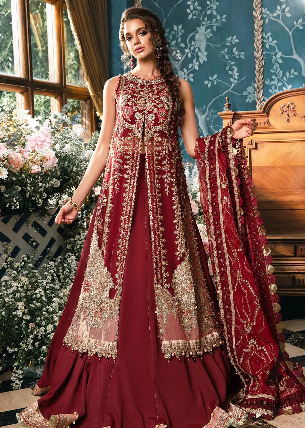 Unstitched Mbroidered Wedding Formals 2024 by Maria B | BD-2807