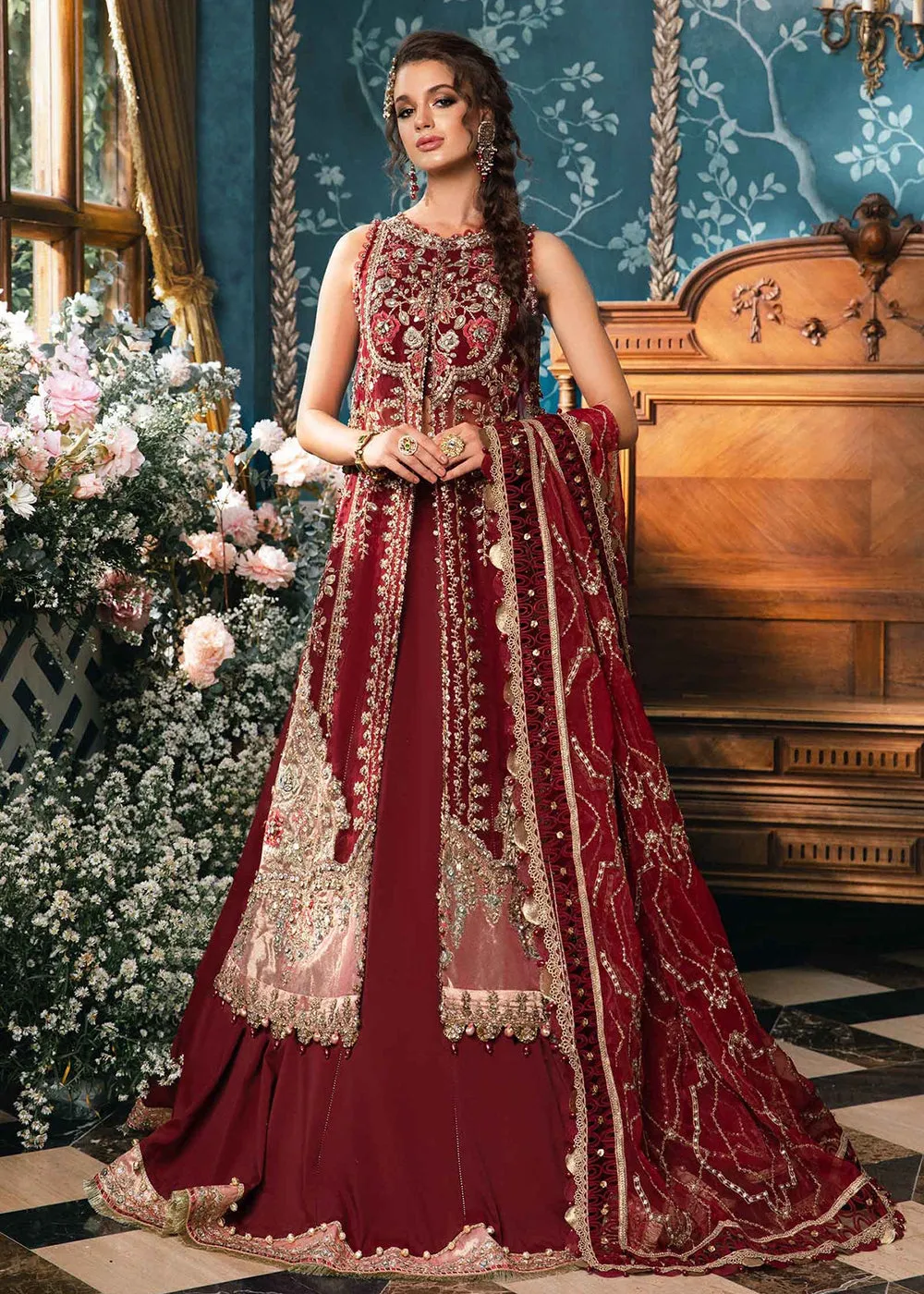 Unstitched Mbroidered Wedding Formals 2024 by Maria B | BD-2807