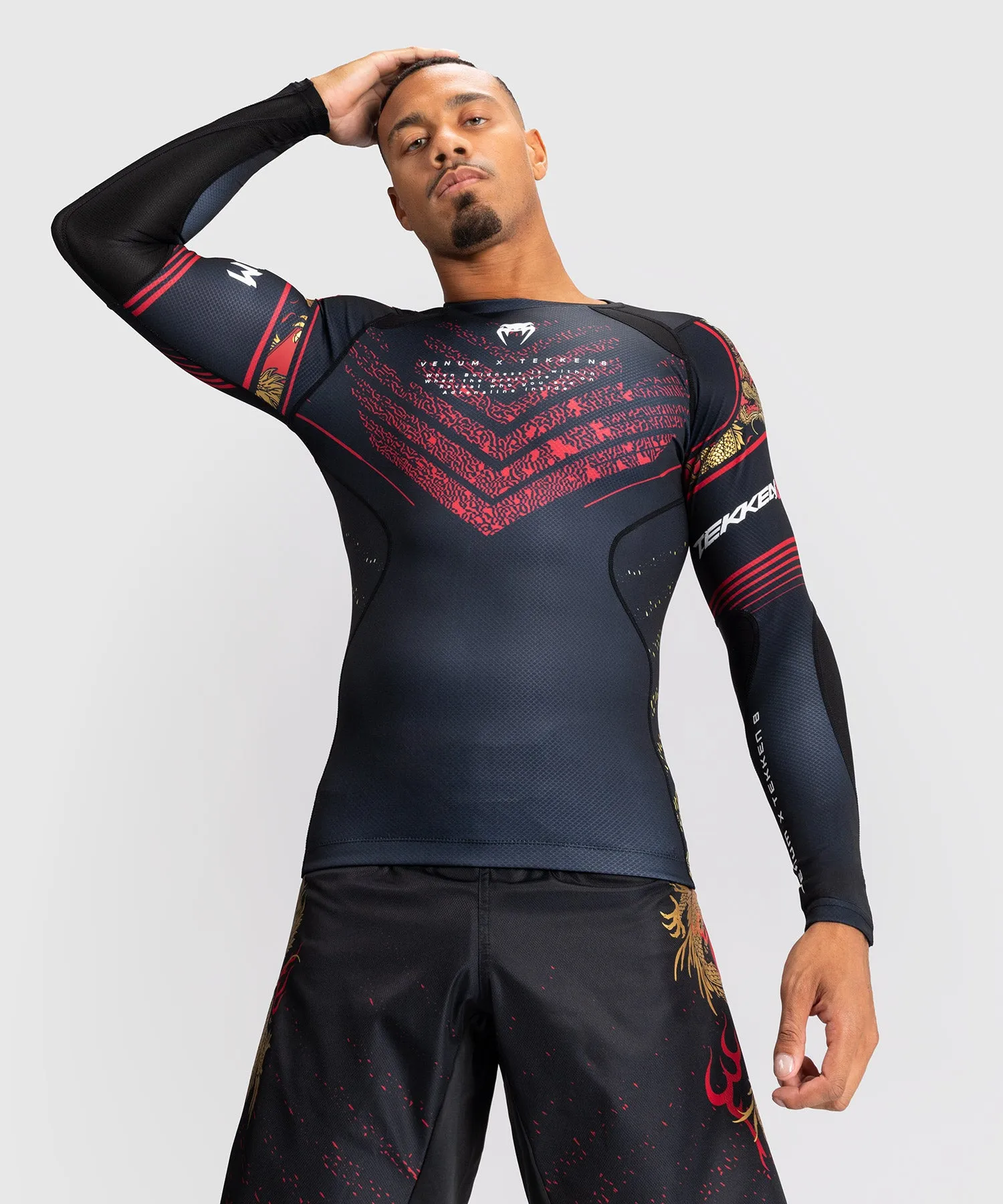 Venum x TEKKEN 8 - Marshall Law Rashguard - Black/Red/Gold