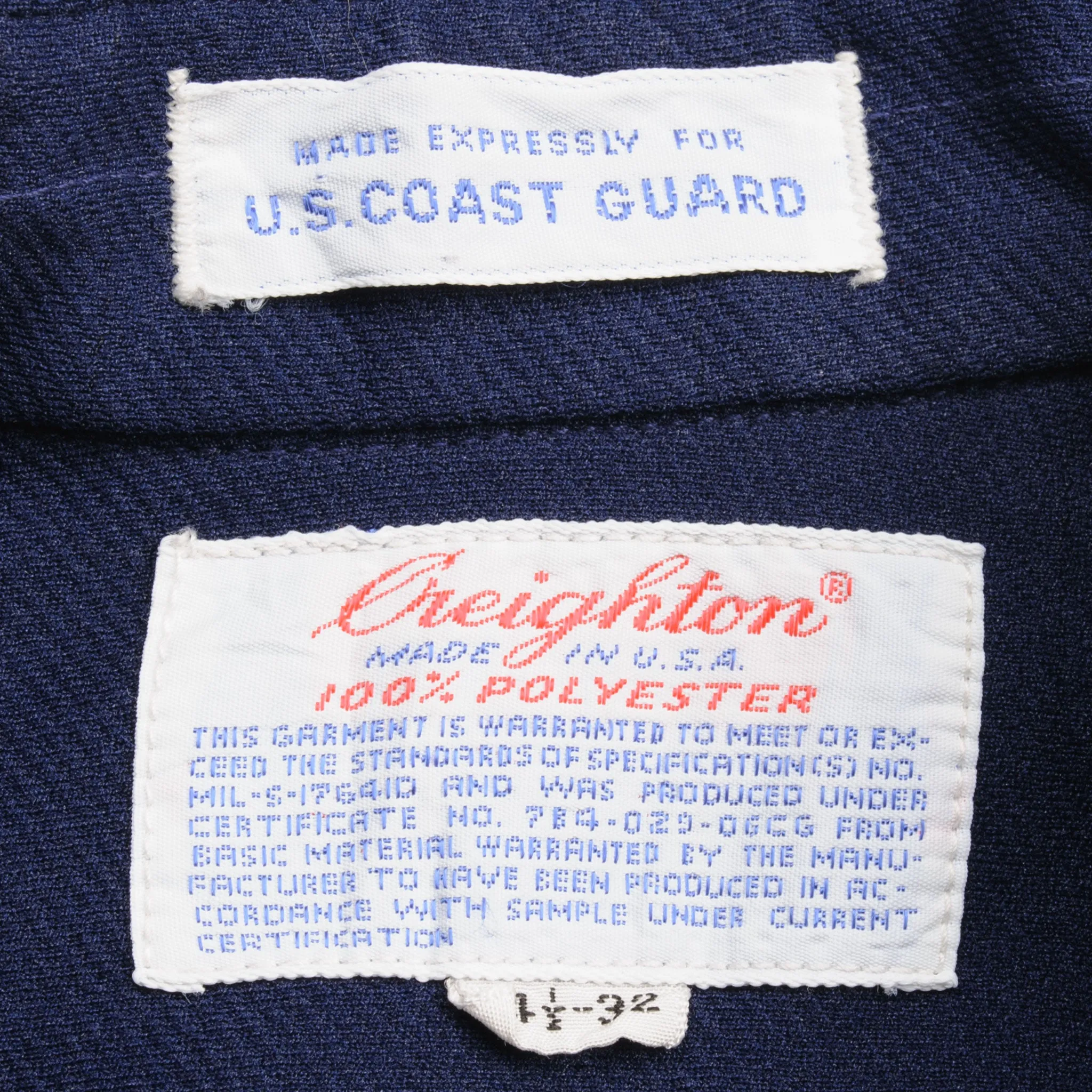 VINTAGE USCG US COAST GUARD UTILITY SHIRT SIZE 14 1/2 X 32