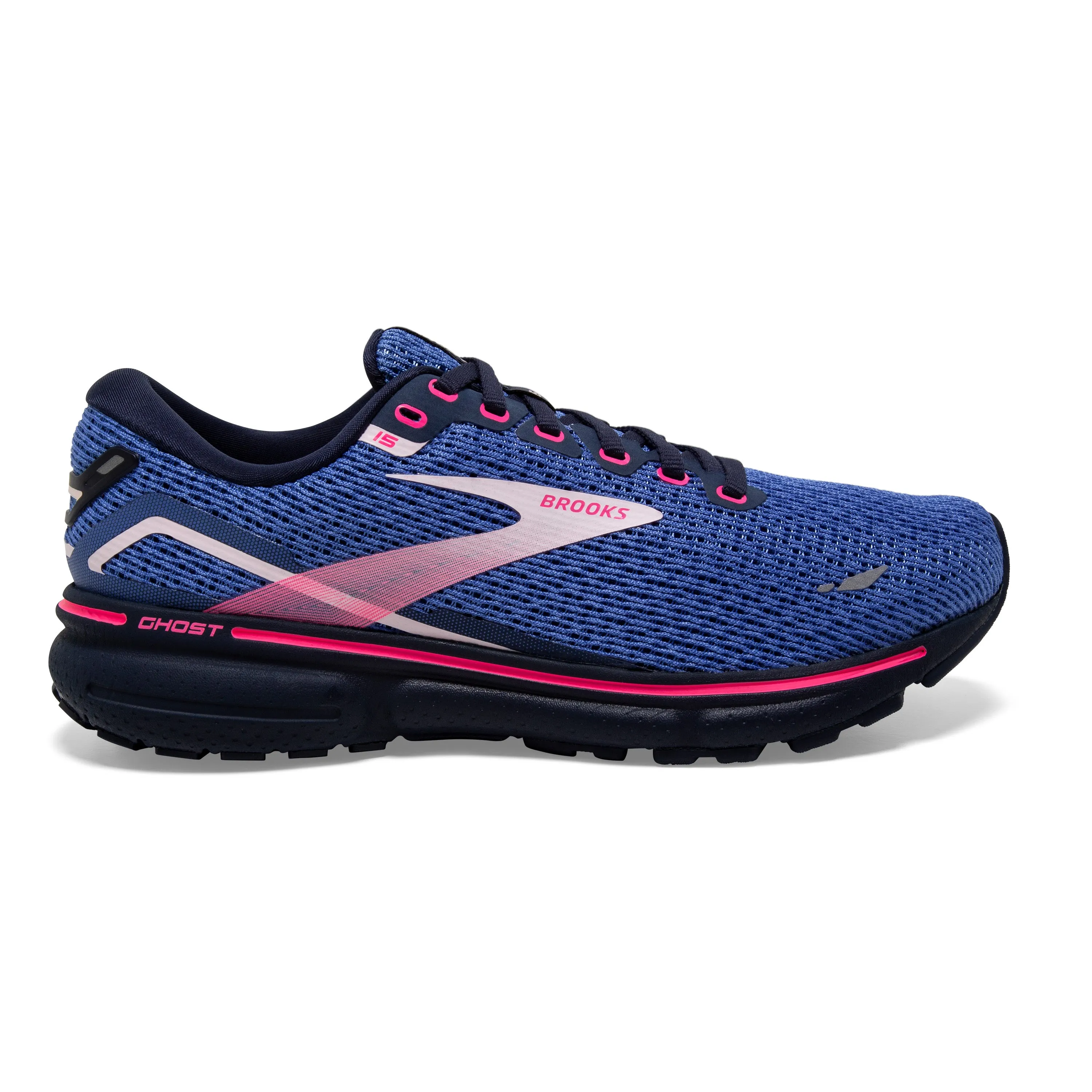 Women's Brooks Ghost 15 1203801B469 Color: Blue / Peacoat / Pink