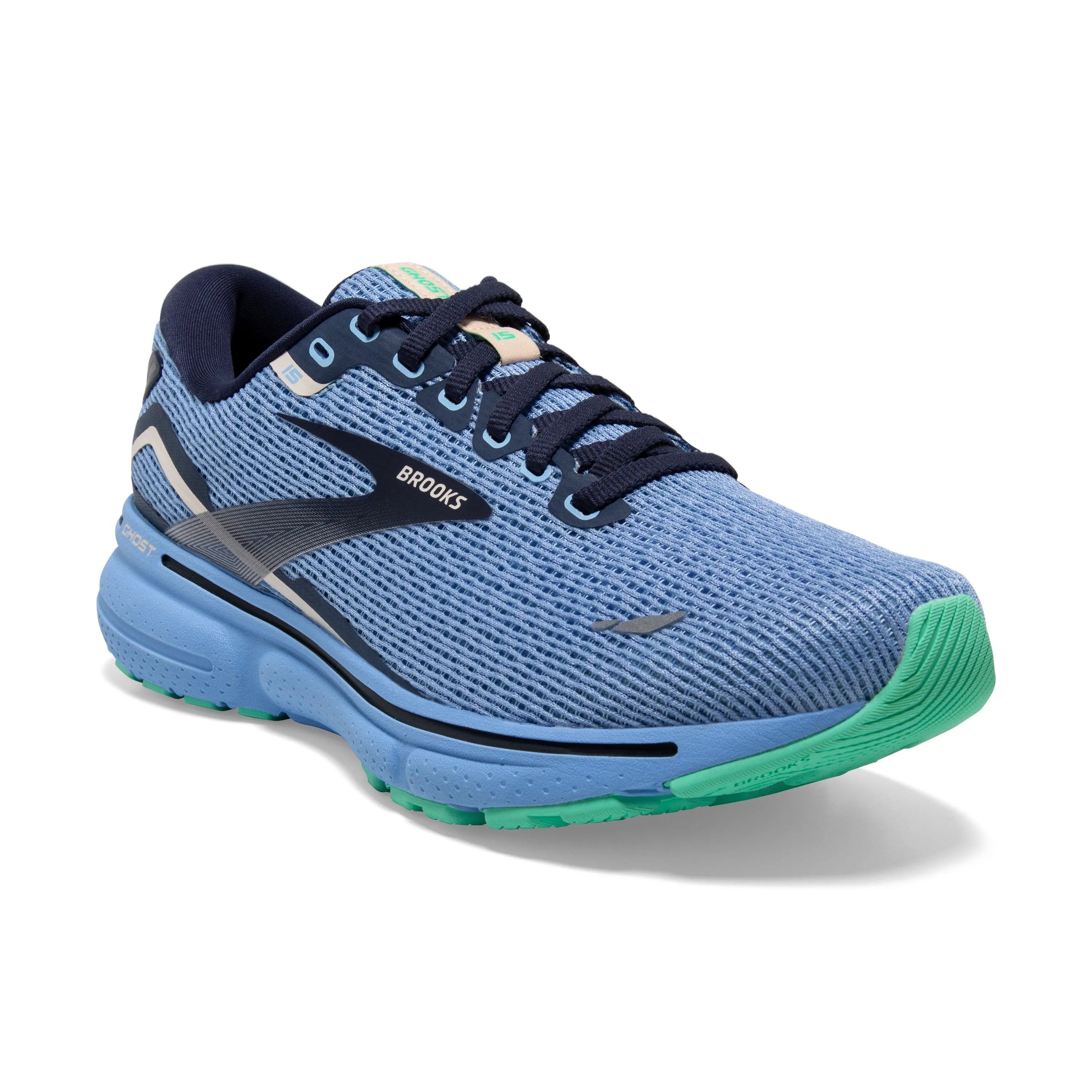 Women's Brooks Ghost 15 1203801B472 Color: Blue/ Peacoat / Linen