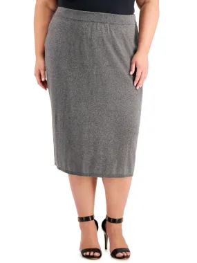 Women's Plain MIDI Skirt,Grey