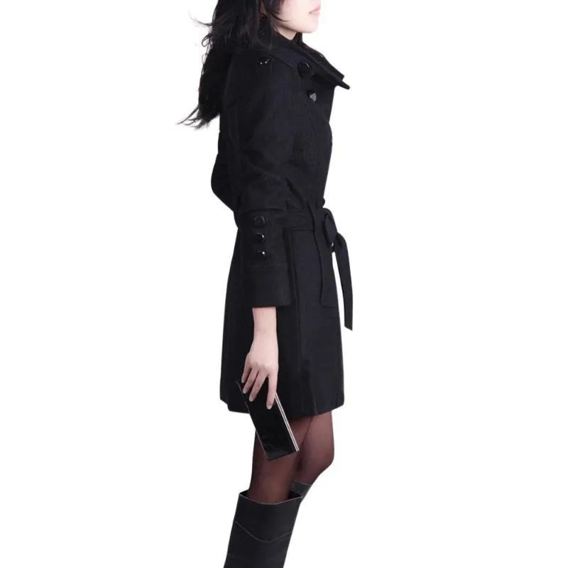 Woolen coat trench coat