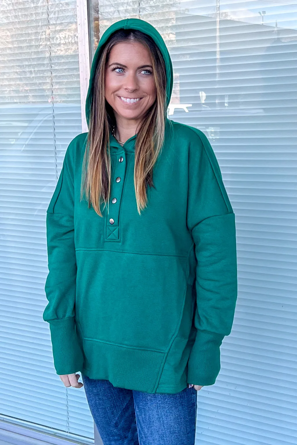 Zenana-Hooded Pullover With Kangaroo Pocket