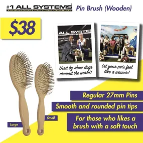 ZZZ #1 All Systems 27mm Pin Wooden Pet Brush (White Pad)